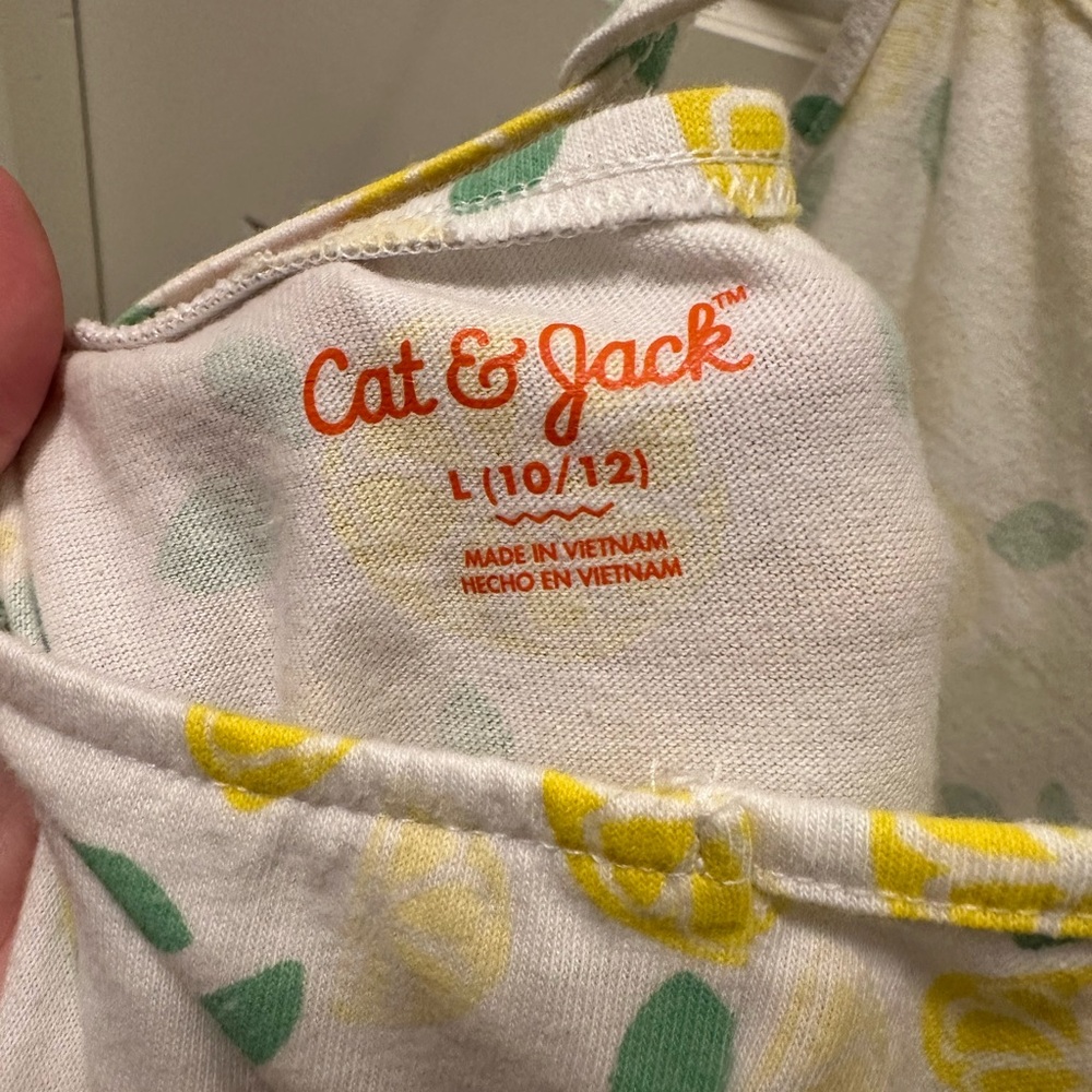 2 Cat & Jack Girls' Summer Dresses Size L (10/12) Vibrant Lemon & Tie-Dye Prints - Picture 4 of 4